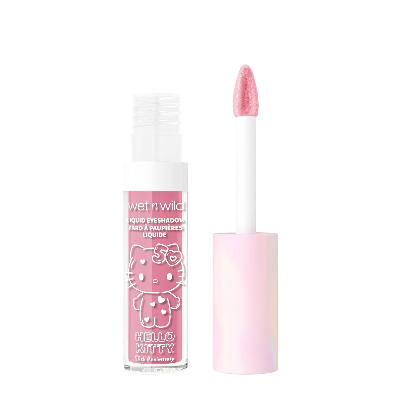wet n wild Hello Kitty Liquid Eyeshadow, Smooth, Blendable, Shimmery Matte Bubblegum Pink Shade, Cruelty-Free & Vegan – Cheers (Bubbly)
