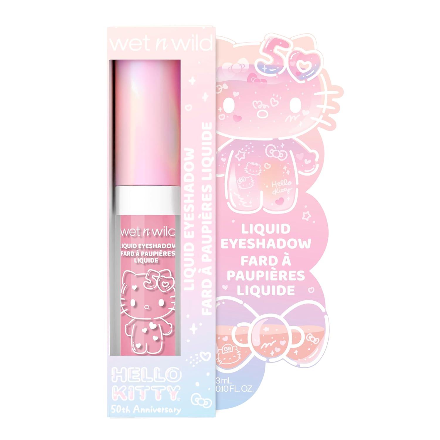 wet n wild Hello Kitty Liquid Eyeshadow, Smooth, Blendable, Shimmery Matte Bubblegum Pink Shade, Cruelty-Free & Vegan – Cheers (Bubbly)