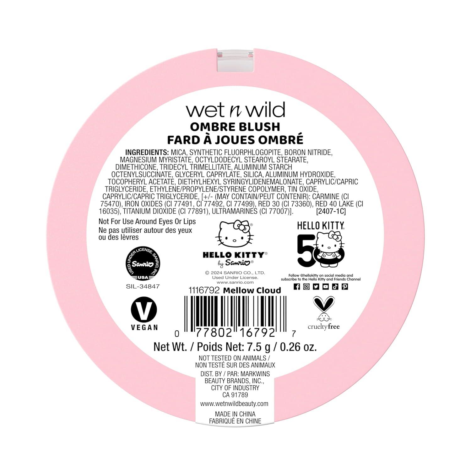 wet n wild Marilyn Monroe Collection Icon Blush – Velvety Pearlescent Powder Blush, Buildable & Blendable Formula Infused with Vitamin E, Includes Sponge Applicator, Cruelty-Free – Rose(Mellow Cloud)