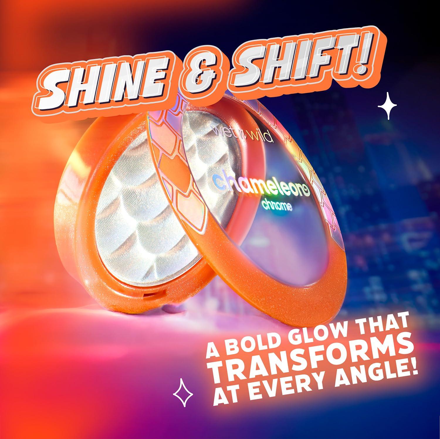 wet n wild Chameleon Chrome Highlighter, Dynamic Color Shift, Liquid-to-Baked Texture, Customizable Luminous Radiance, Cruelty-Free – Venus Swing(Solar Ember)