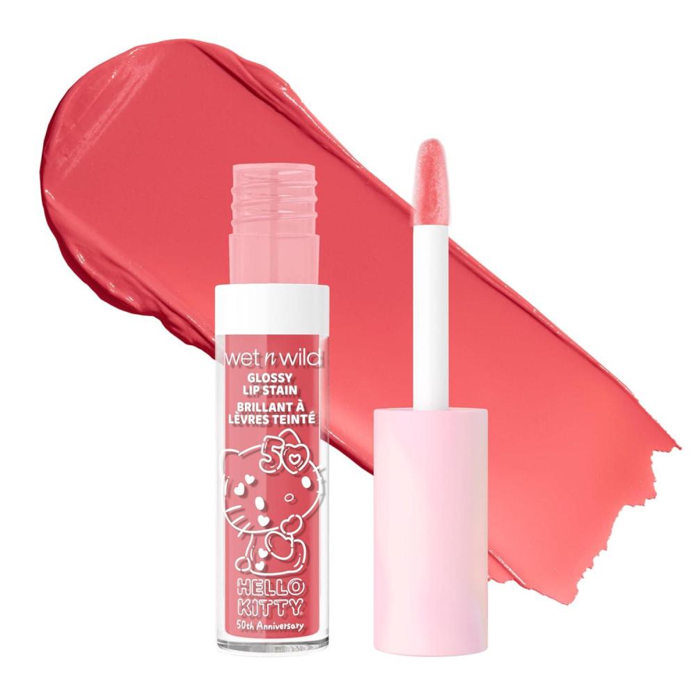 wet n wild Hello Kitty Glossy Lip Stain, Warm Apple Pie Lightly Scented, Nourishing New Glossy Finish Formula, Cruelty-Free & Vegan – So Dreamy(So Sweet)