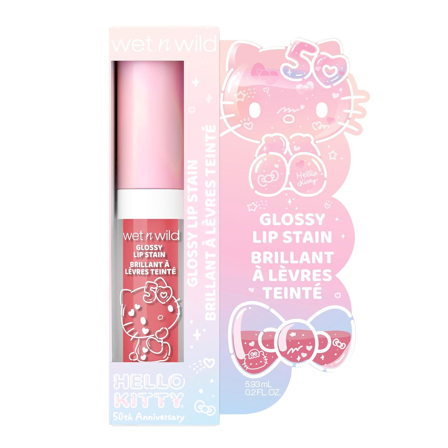 wet n wild Hello Kitty Glossy Lip Stain, Warm Apple Pie Lightly Scented, Nourishing New Glossy Finish Formula, Cruelty-Free & Vegan – So Dreamy(So Sweet)