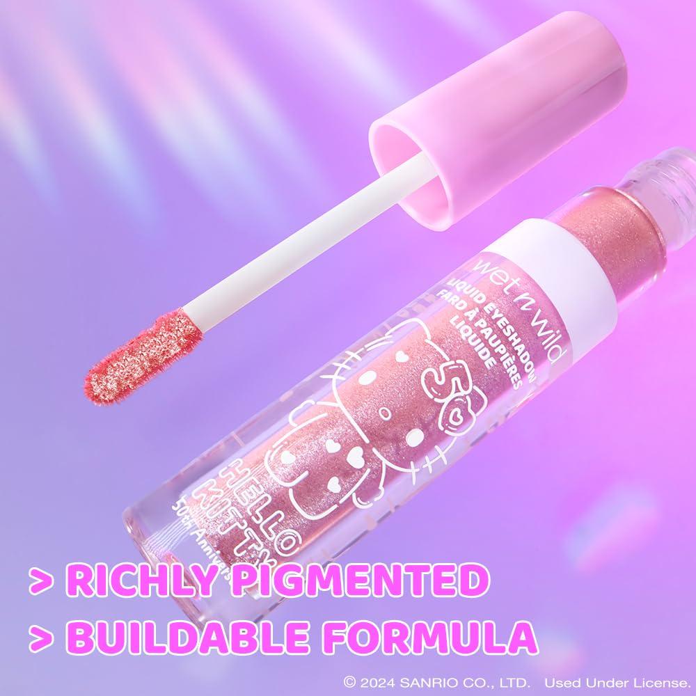 wet n wild Hello Kitty Liquid Eyeshadow, Smooth, Blendable, Shimmery Matte Bubblegum Pink Shade, Cruelty-Free & Vegan – Cheers (Cheers )