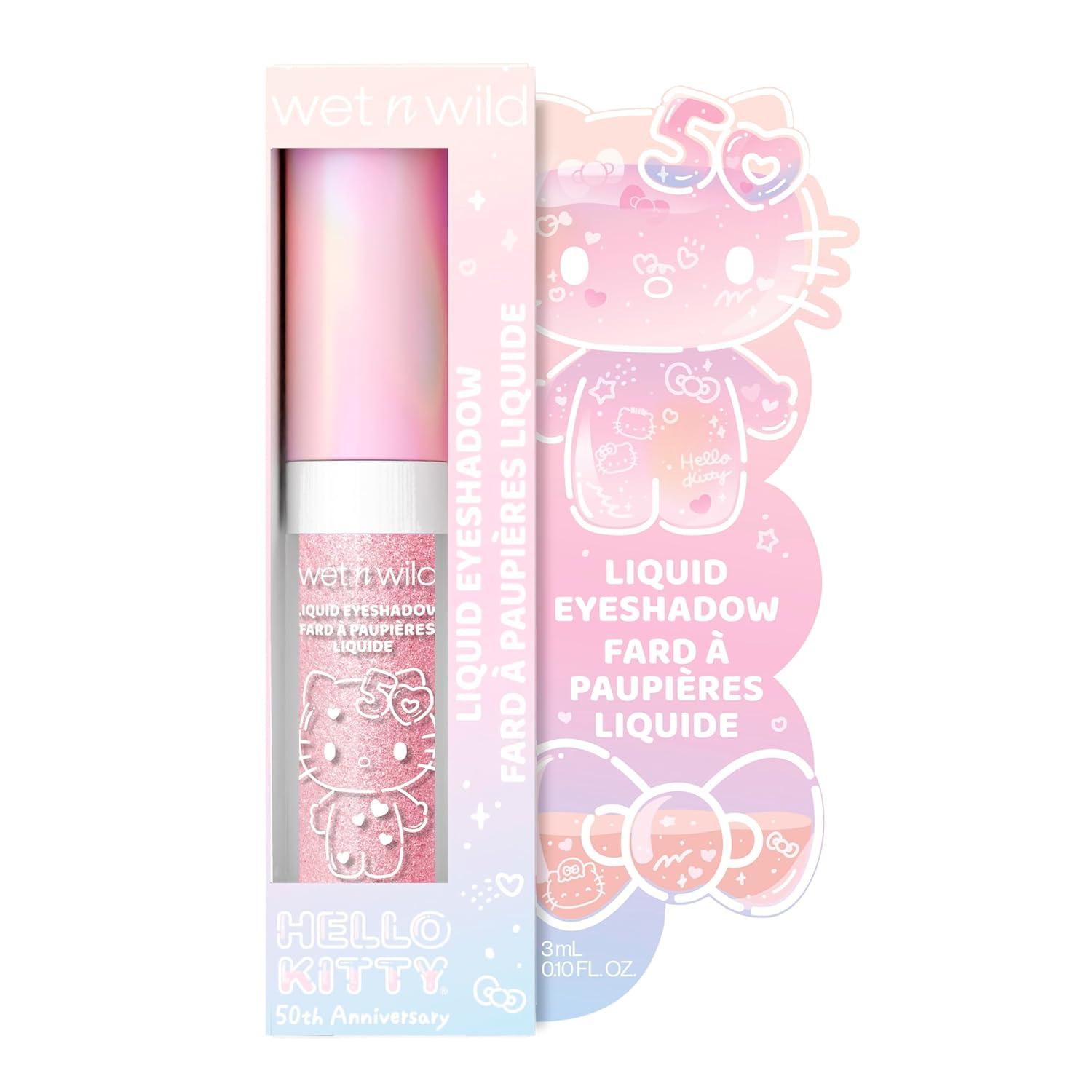 wet n wild Hello Kitty Liquid Eyeshadow, Smooth, Blendable, Shimmery Matte Bubblegum Pink Shade, Cruelty-Free & Vegan – Cheers (Cheers )