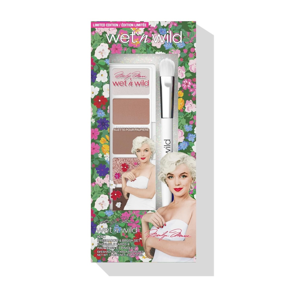 wet n wild Marilyn Monroe Collection Icon Eyeshadow & Brush Set, Buildable & Blendable Multifunctional Seamless Application, Cruelty-Free & Vegan Feathery Soft Bristles