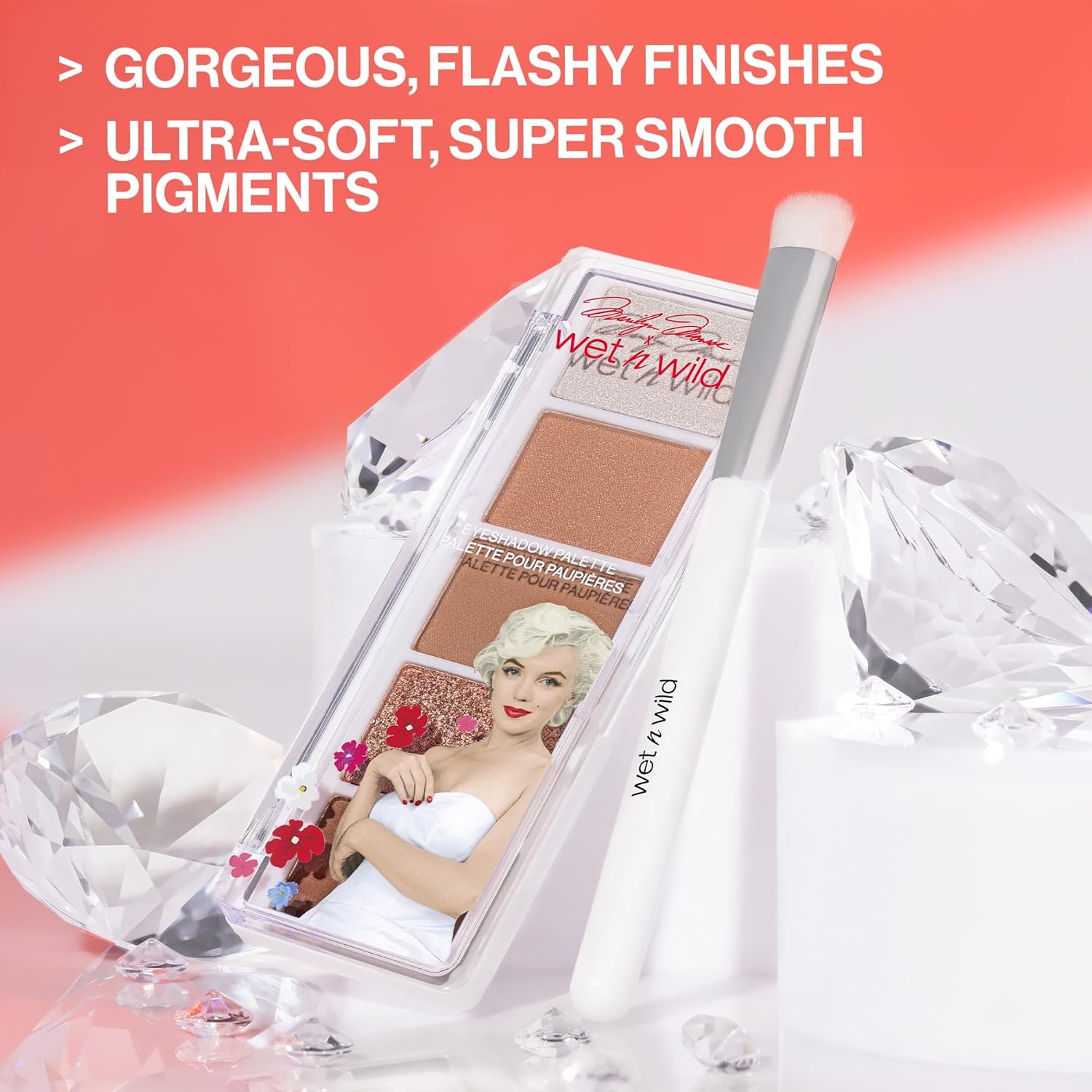 wet n wild Marilyn Monroe Collection Icon Eyeshadow & Brush Set, Buildable & Blendable Multifunctional Seamless Application, Cruelty-Free & Vegan Feathery Soft Bristles