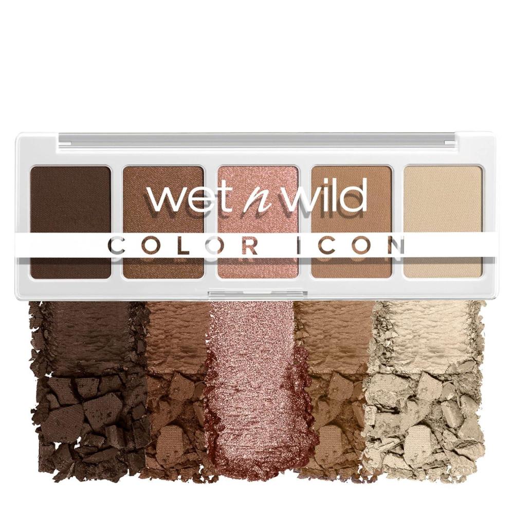 wet n wild Color Icon Eyeshadow Makeup 5 Pan Palette, Matte, Shimmer, Metallic, Long Wearing, Rich Buttery Pigment, Cruelty Free – Walking On Eggshells(1 Count (Pack of 1))