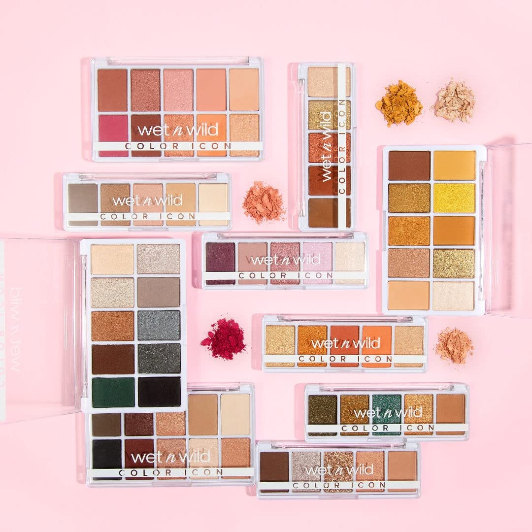 wet n wild Color Icon Eyeshadow Makeup 5 Pan Palette, Matte, Shimmer, Metallic, Long Wearing, Rich Buttery Pigment, Cruelty Free – Full Bloomin'(My Lucky Charm)