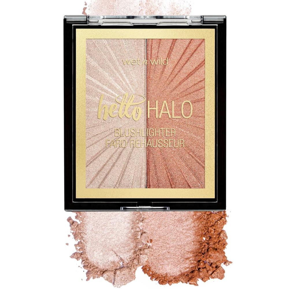 Wet n Wild MegaGlo Blushlighter, Blendable Blush & Highlighter Set, Shimmery Metallic Finish, Highlight Bling(2- Highlight Bling)