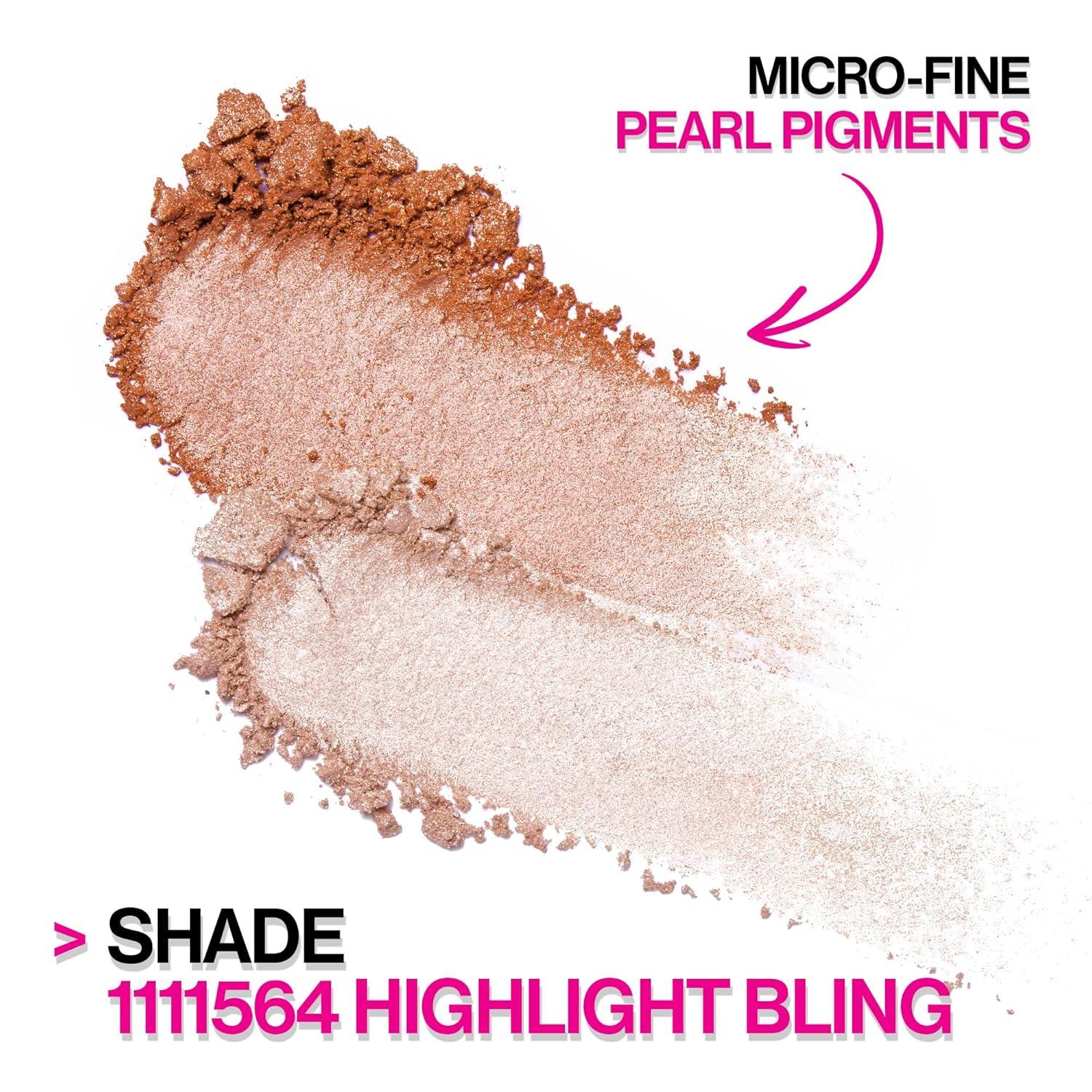 Wet n Wild MegaGlo Blushlighter, Blendable Blush & Highlighter Set, Shimmery Metallic Finish, Highlight Bling(2- Highlight Bling)