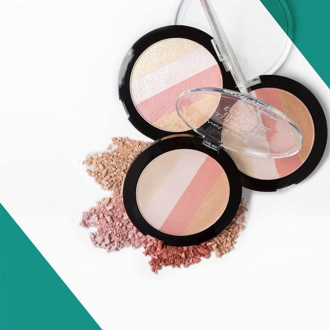 wet n wild MegaGlo Illuminating Blush Makeup Powder Palette, Catwalk Pink, Highlighter Face Make Up(0.41 Ounce (Pack of 1))