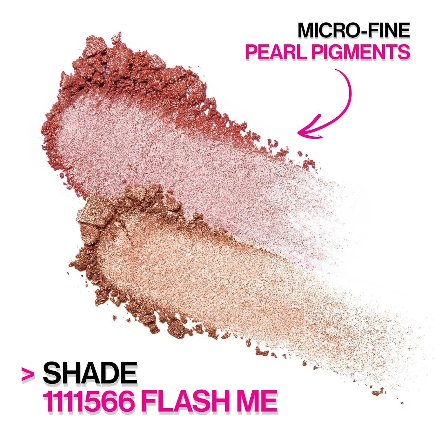 Wet n Wild MegaGlo Blushlighter, Blendable Blush & Highlighter Set, Shimmery Metallic Finish, Highlight Bling(3- Flash Me)
