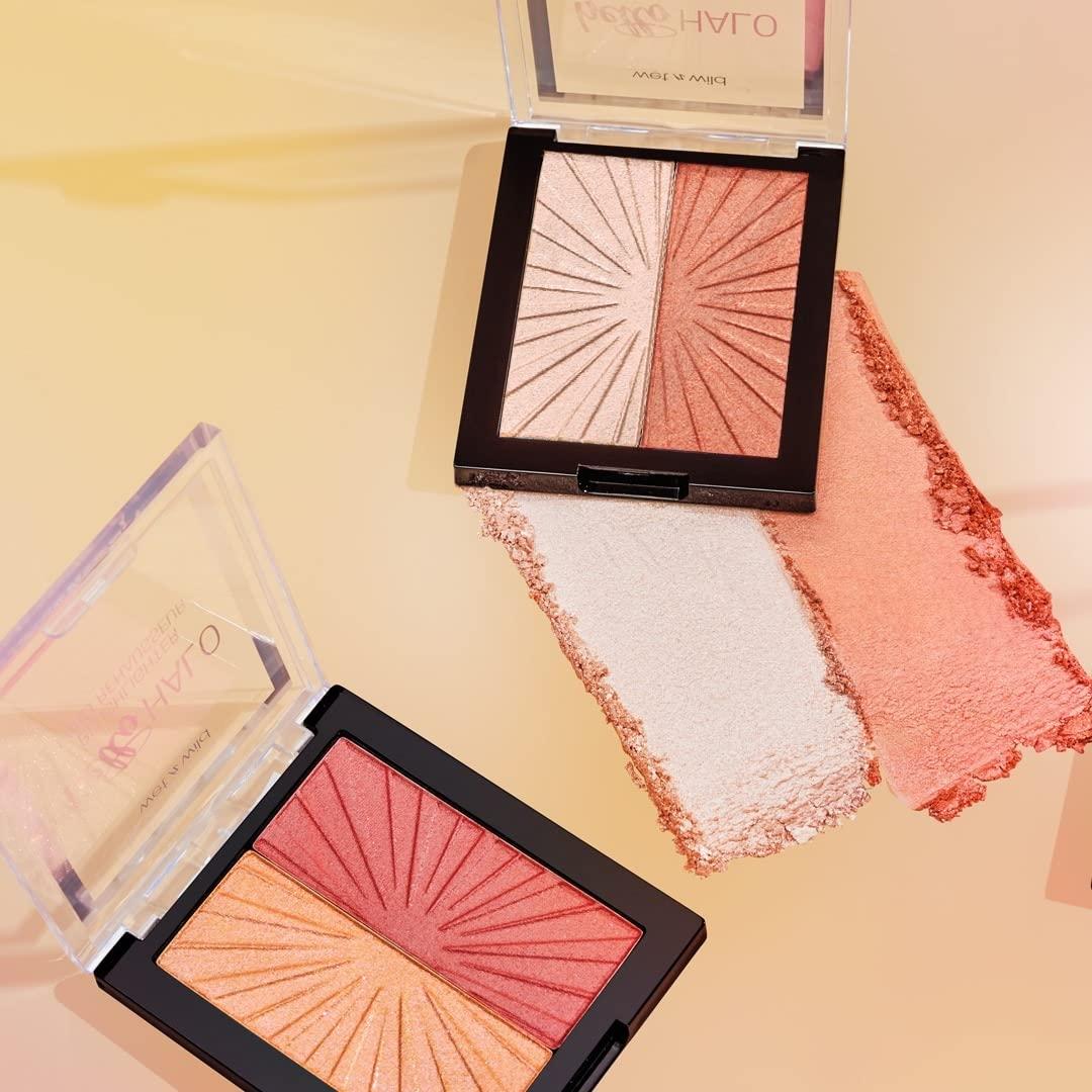 Wet n Wild MegaGlo Blushlighter, Blendable Blush & Highlighter Set, Shimmery Metallic Finish, Highlight Bling(3- Flash Me)