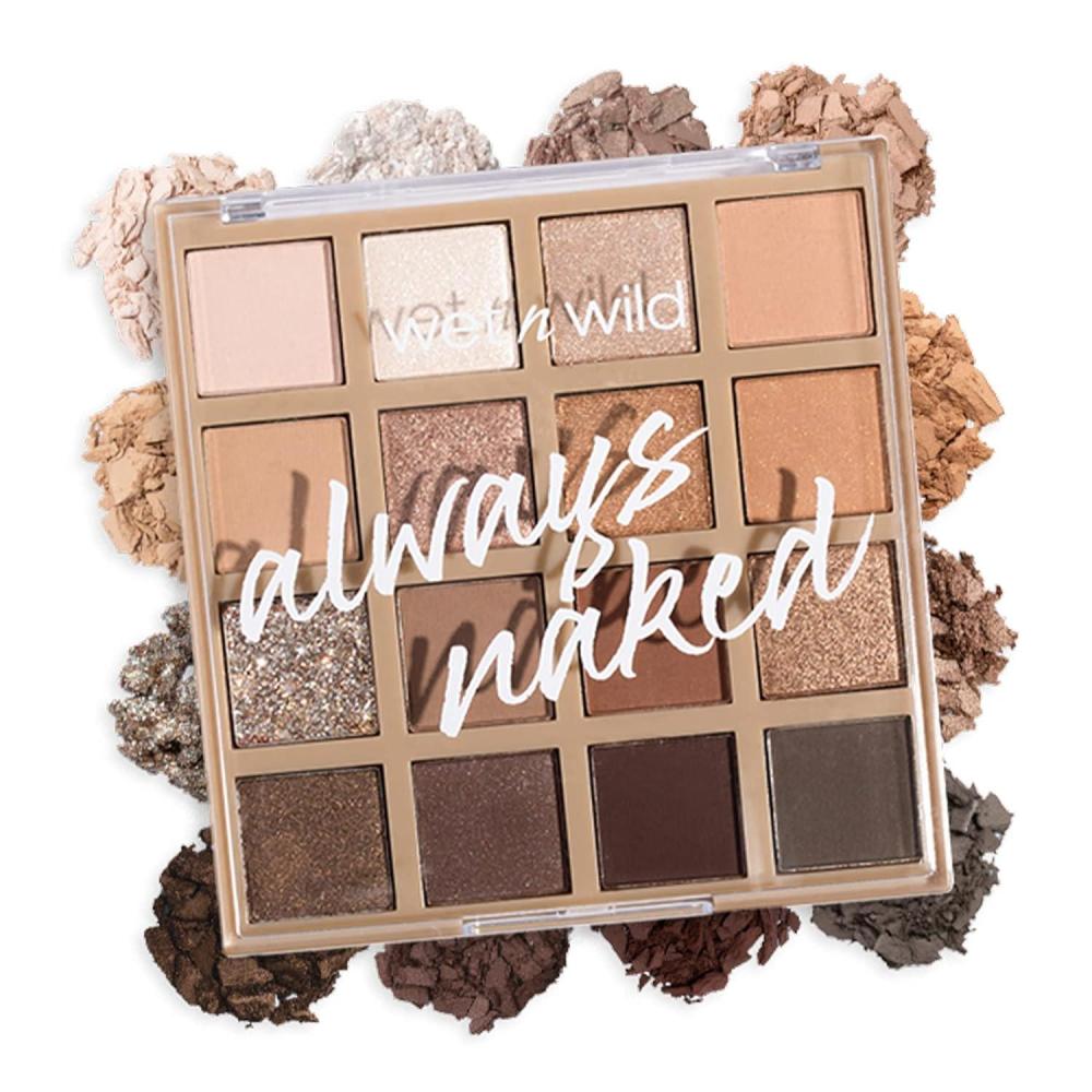wet n wild Always Naked Palette, Nude Neutral Eye Makeup, Blendable, Warm And Cool Nude Pigments, Matte, Shimmer, Glitter, Creamy Smooth(Always Naked)