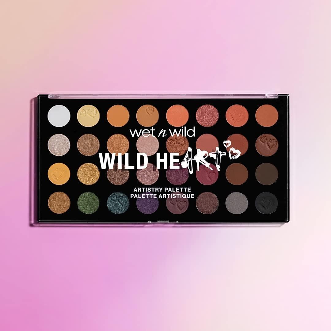 wet n wild Artistry Eyeshadow Makeup 32 Pan Palette, Highly-Pigmented Matte, Shimmer, Metallic Finishes, Long Lasting Builadble & Blendable Formula Cruelty Free & Vegan – Wild Heart