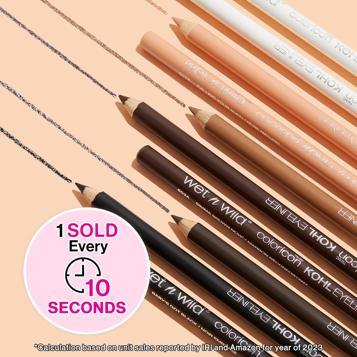 wet n wild Color Icon Kohl Eyeliner Pencil – Rich Hyper-Pigmented Color, Smooth Creamy Application, Long-Wearing Matte Finish Versatility, Cruelty-Free – Baby’s Got Black(Pretty in Mink)