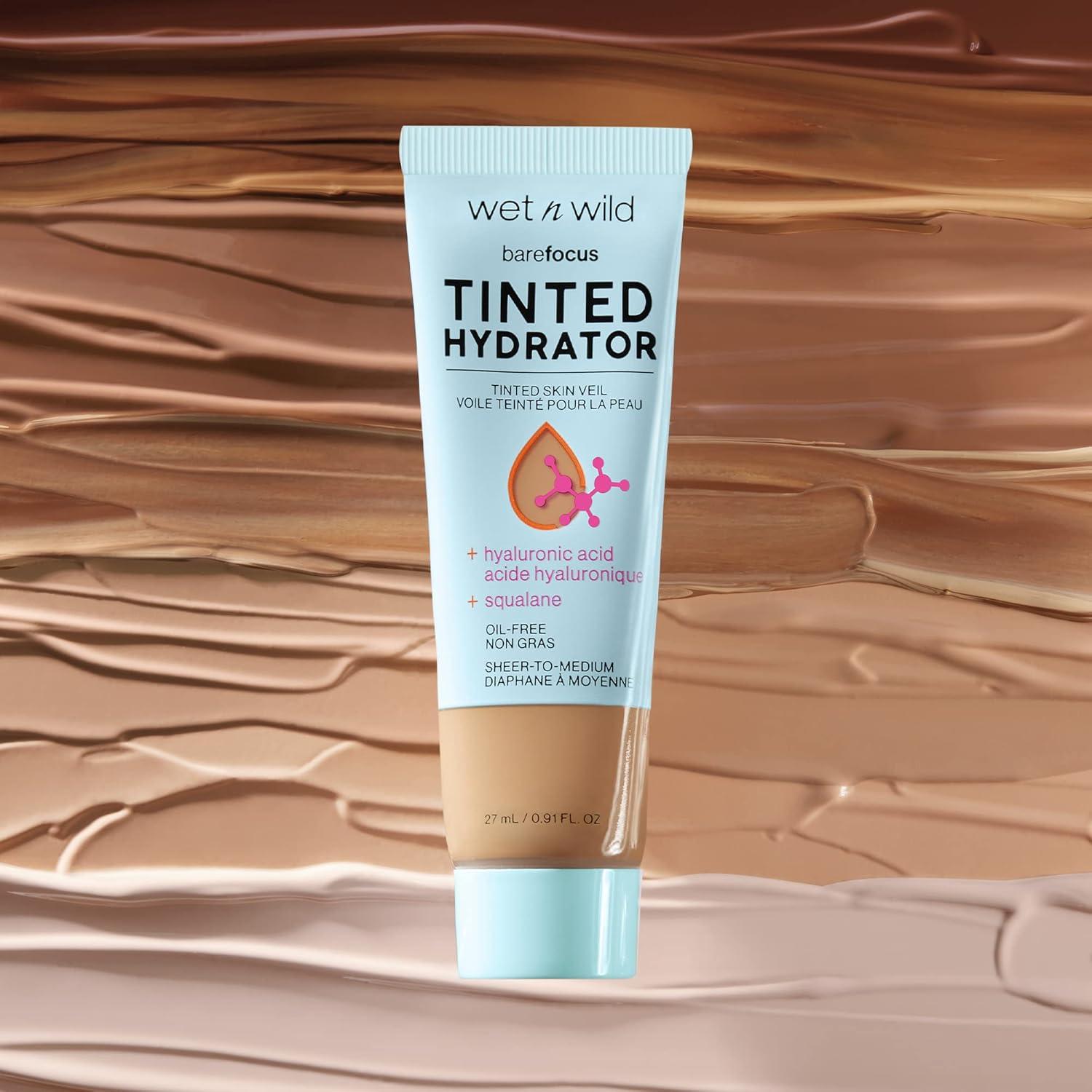 wet n wild Bare Focus Tinted Hydrator Tinted Skin Veil, Lightweight Buildable Coverage with Hyaluronic Acid & Vegan Squalane, Sheer-to-Medium Coverage, Semi-Matte Finish, Cruelty-Free – Light Medium(Porecelain)