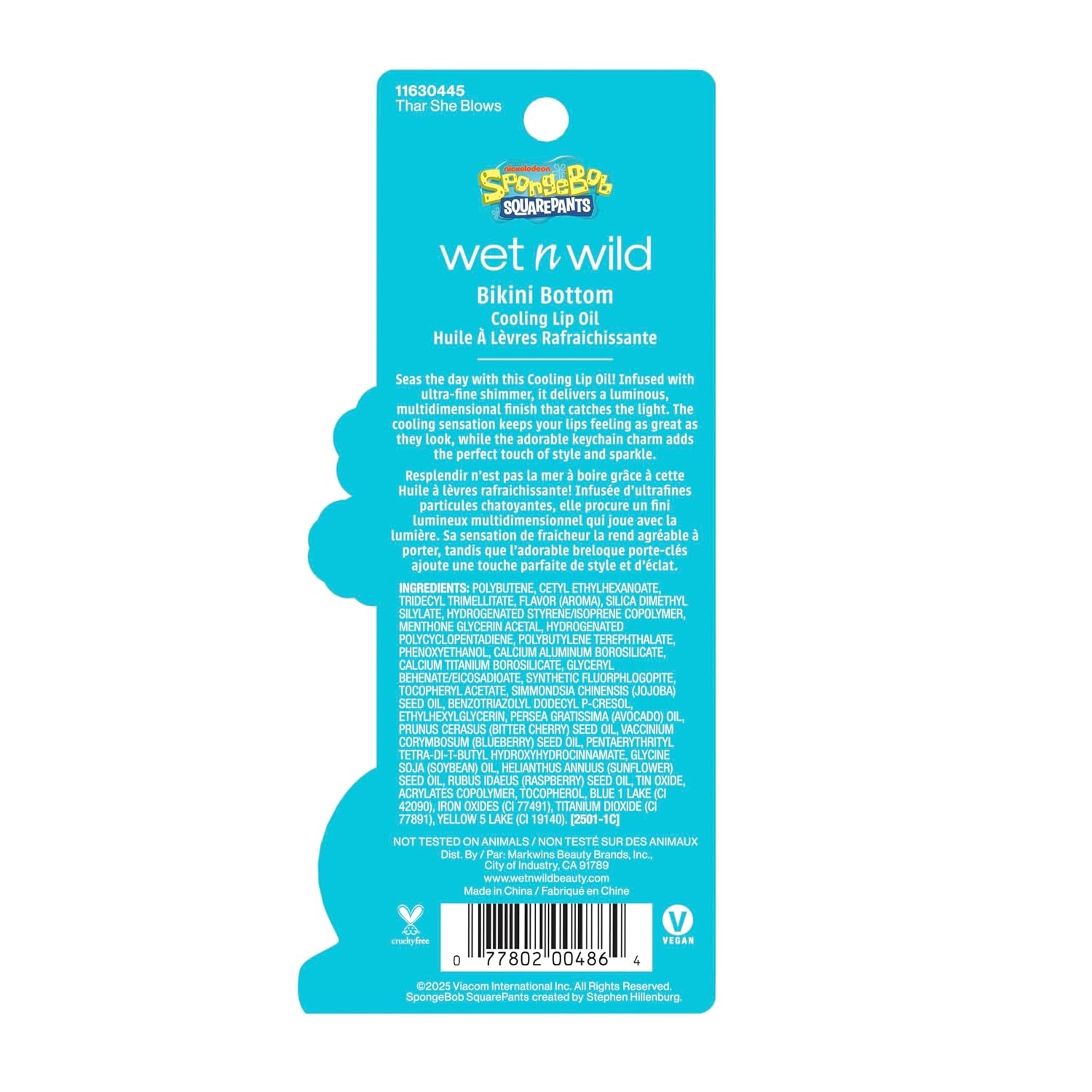 wet n wild Spongebob Bikini Bottom Cooling Lip Oil – Thar She Blows(1 Count (Pack of 2))