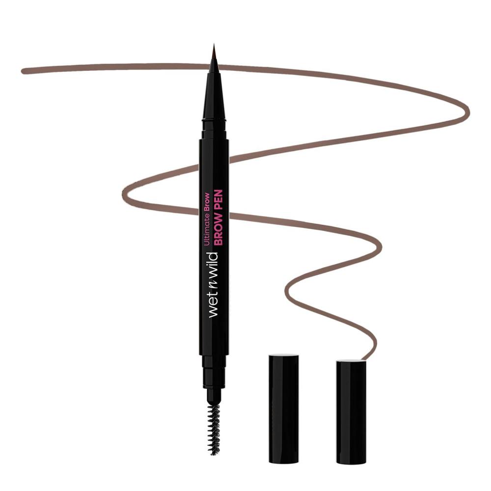 wet n wild Ultimate Eyebrow Retractable Definer Pencil, Medium Brown, Dual-Sided Brow Brush, Fine Tip, Shapes, Defines, Fills Brow Makeup(Taupe (Pen))
