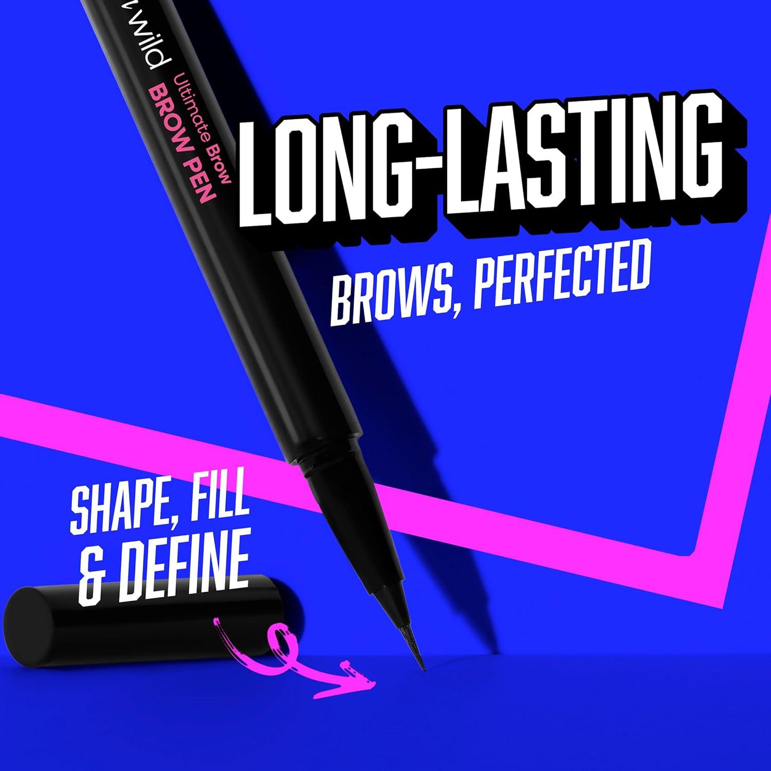 wet n wild Ultimate Eyebrow Retractable Definer Pencil, Medium Brown, Dual-Sided Brow Brush, Fine Tip, Shapes, Defines, Fills Brow Makeup(Taupe (Pen))