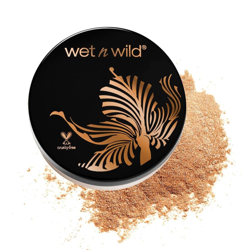 wet n wild MegaGlo Loose Highlighting Powder Makeup, Glow With The Flow, Gold | Vegan | Cruelty-free(1- Hustle & Glow)