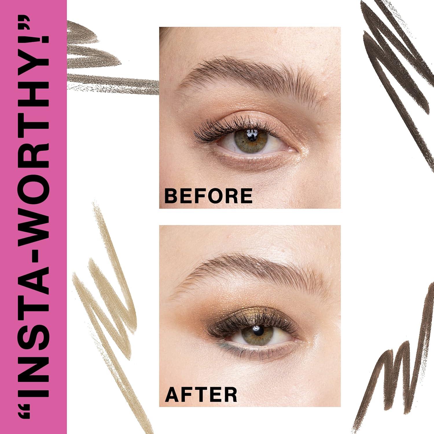 wet n wild Ultimate Eyebrow Retractable Definer Pencil, Medium Brown, Dual-Sided Brow Brush, Fine Tip, Shapes, Defines, Fills Brow Makeup(Taupe)