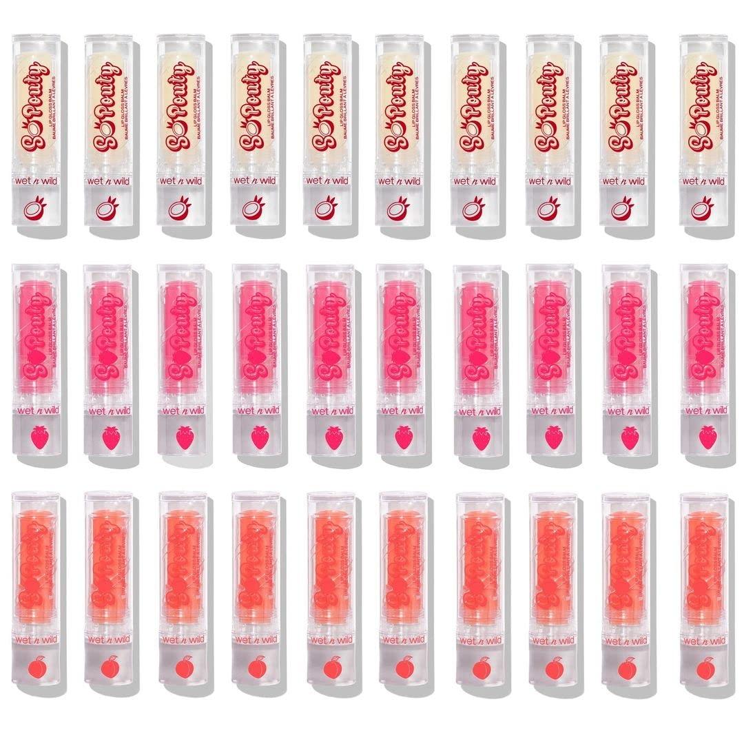 wet n wild Perfect Pout So Pouty Shine Tinted Lip Balm Peach Flavored, Hyaluronic Acid, Vegan Collagen, Moisturizing For Dry Lip Care, Pink(Coconuts For You)