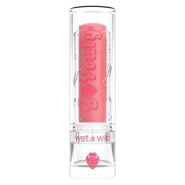 wet n wild Perfect Pout So Pouty Shine Tinted Lip Balm Peach Flavored, Hyaluronic Acid, Vegan Collagen, Moisturizing For Dry Lip Care, Pink(Sweetest Pick)