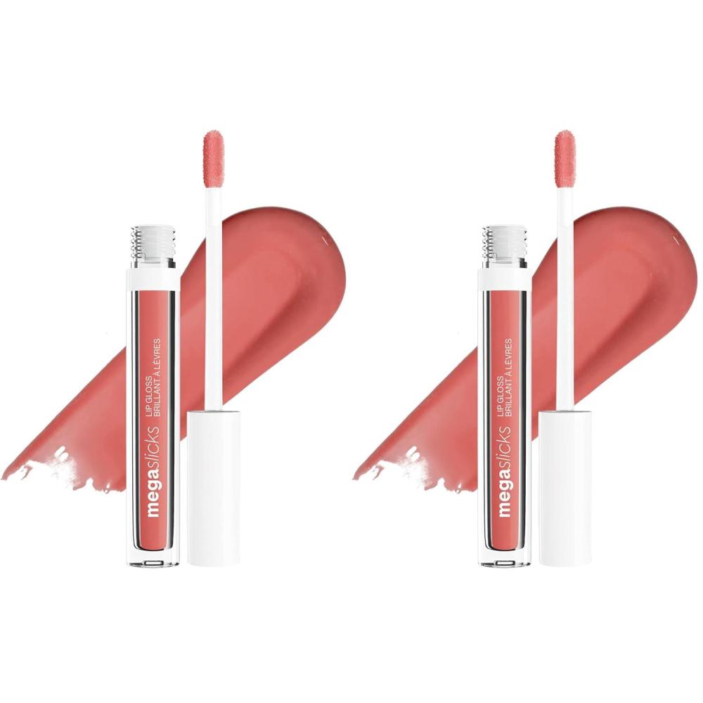 wet n wild MegaSlicks Lip Gloss, Ultra-Glossy, Vitamin-E Enriched, Ultra-Gloss High Shine Moisturizing, Cruelty-Free & Vegan – Attitude Check(1 Count (Pack of 2))