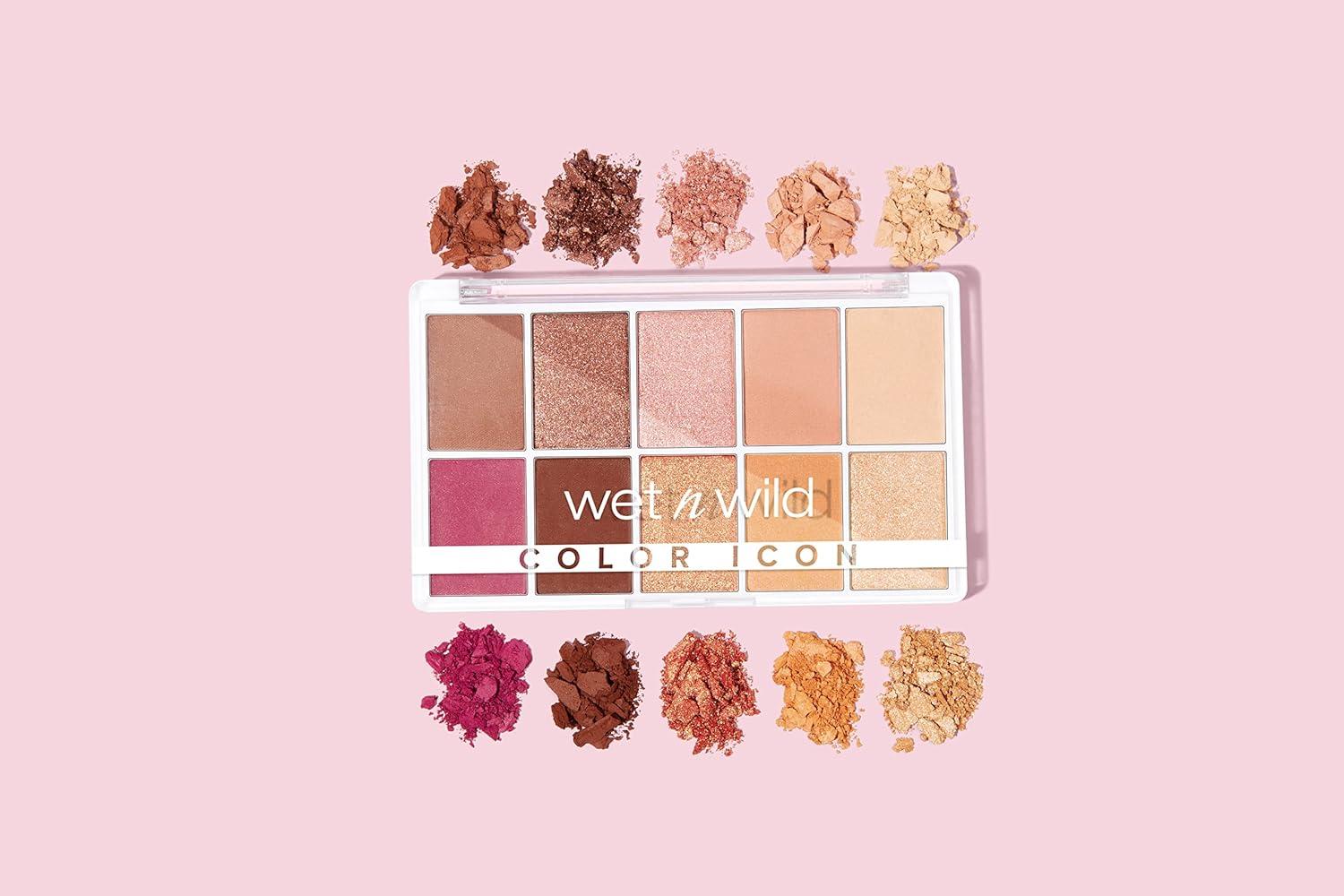 wet n wild Color Icon 10-Pan Eyeshadow Makeup Palette, Long Lasting, Shimmer, Metallic, Glittery, Matte, Rich Smooth Pigment, Cruelty Free – Pink Heart And Sol