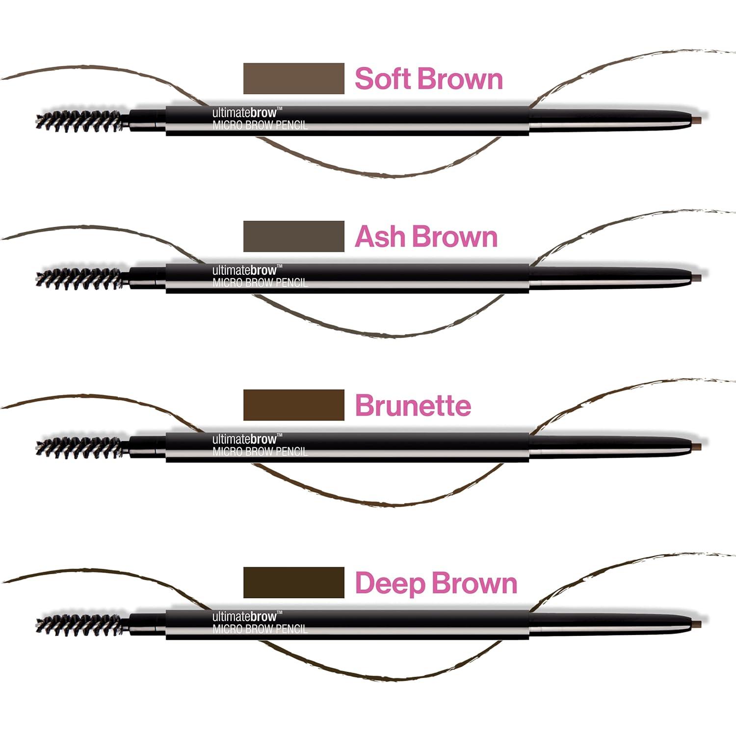 wet n wild Ultimate Brow Micro Eyebrow Retractable Pencil, Ash Brown, Ultra Fine 1.5mm Tip, Draws Tiny Brow Hairs