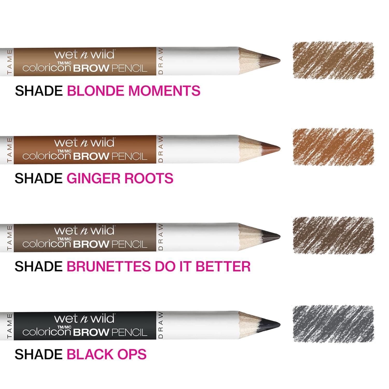 wet n wild Color Icon Brow Pencil, Brunettes Eyebrow, Dark Brown Eyebrow Pencil and Brush(Brunettes Do It Better – carded)
