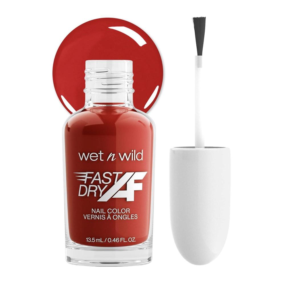 wet n wild Fast Dry AF Nail Polish, Quick 40 Second Dry Time, Long Lasting High-Shine – Red Light District(Red Light District)