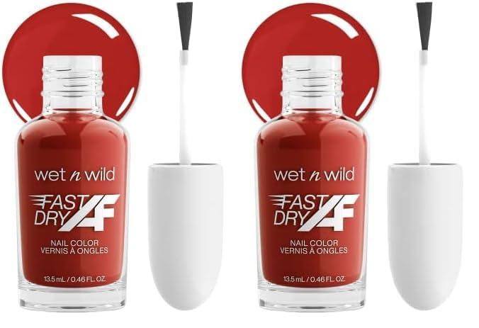 wet n wild Fast Dry AF Nail Polish, Quick 40 Second Dry Time, Long Lasting High-Shine – Red Light District(Red Light District)
