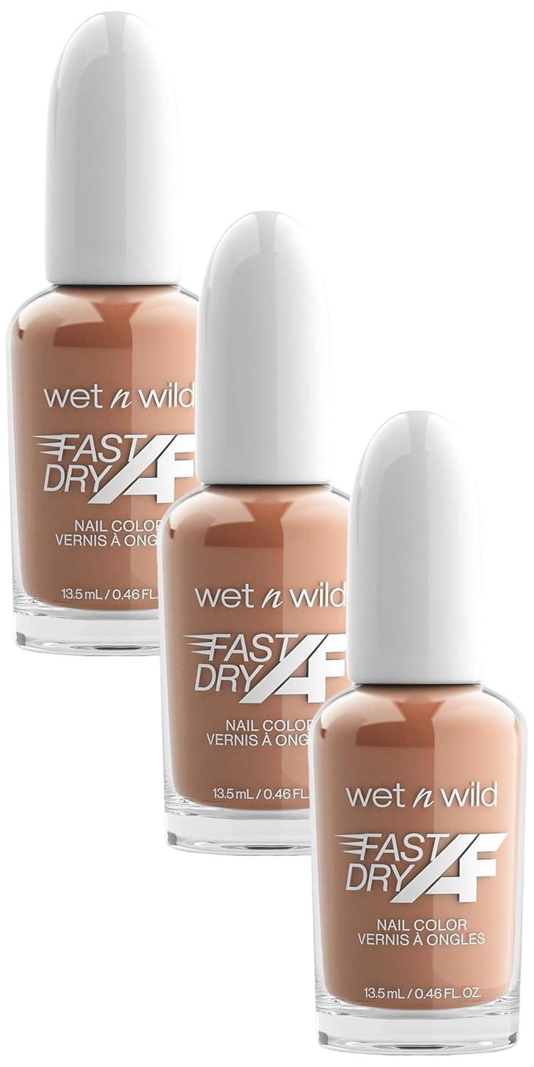 wet n wild Fast Dry AF Nail Polish, Quick 40 Second Dry Time, Long Lasting High-Shine – Red Light District(Sorry  I’m Latte)