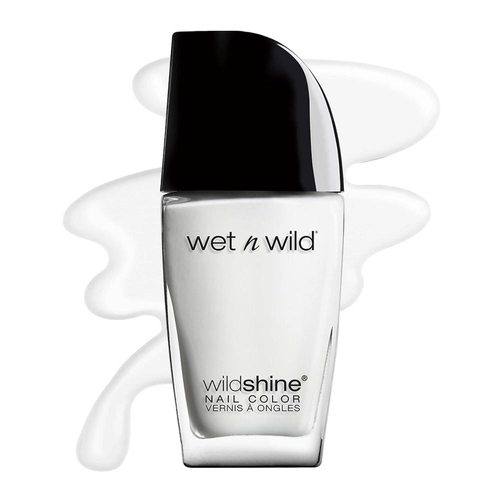 wet n wild Wild Shine Nail Polish, Clear Nail Protector(French White Crème)