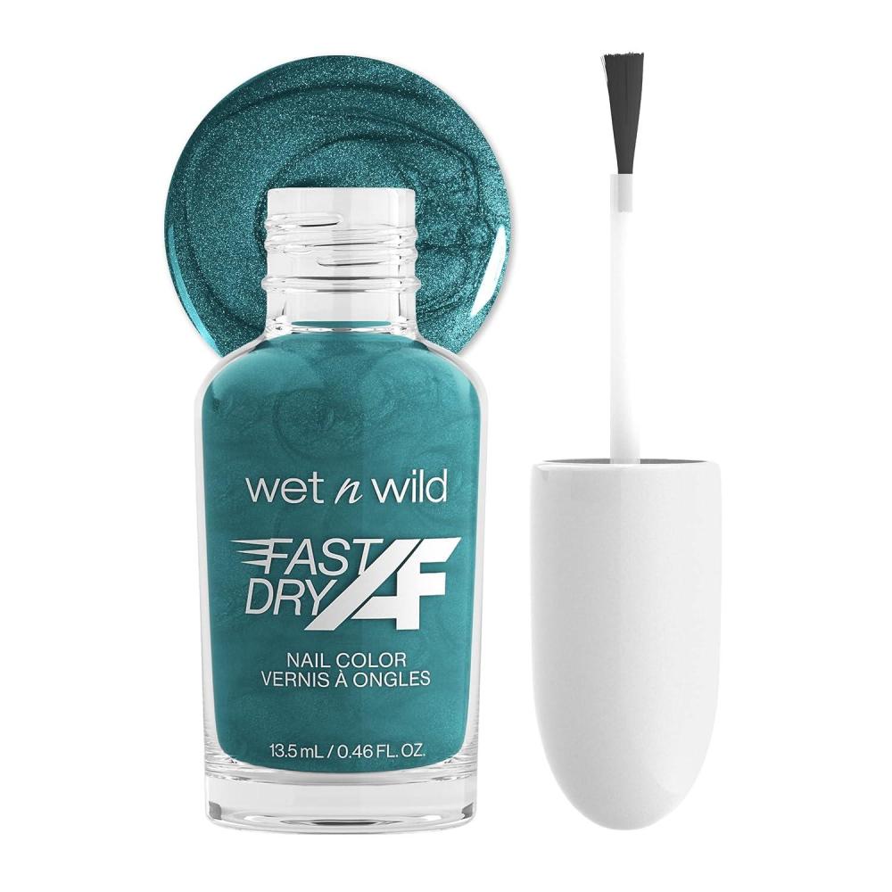 wet n wild Fast Dry AF Nail Polish, Quick 40 Second Dry Time, Long Lasting High-Shine – Red Light District(Mermaids Do Exist)