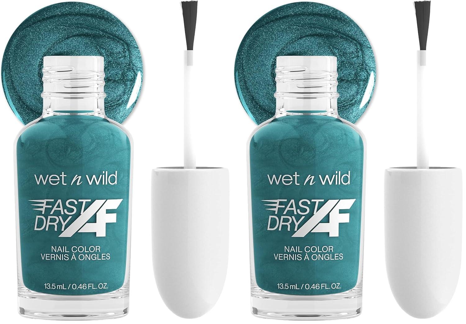 wet n wild Fast Dry AF Nail Polish, Quick 40 Second Dry Time, Long Lasting High-Shine – Red Light District(Mermaids Do Exist)