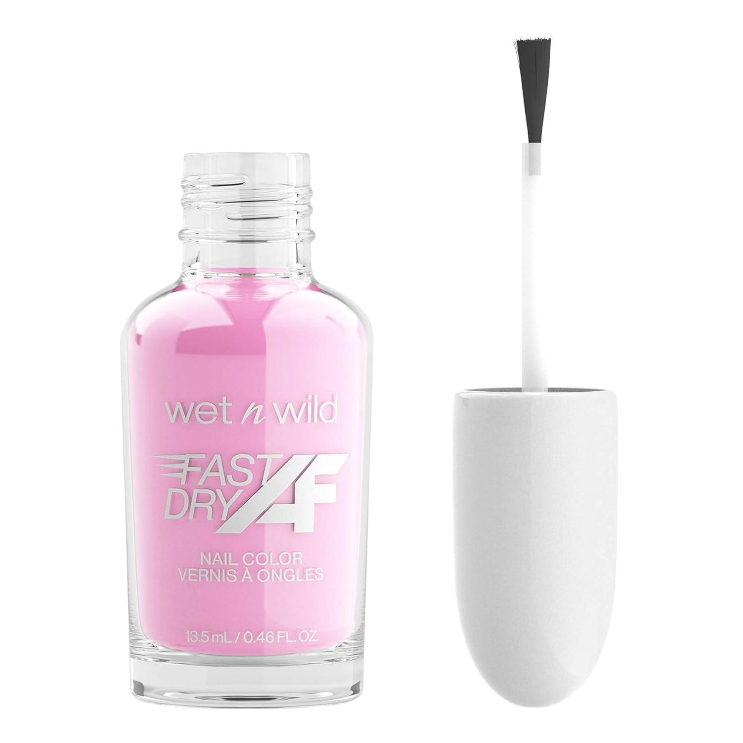 wet n wild Fast Dry AF Nail Polish, Quick 40 Second Dry Time, Long Lasting High-Shine – Red Light District(Cotton Candy)