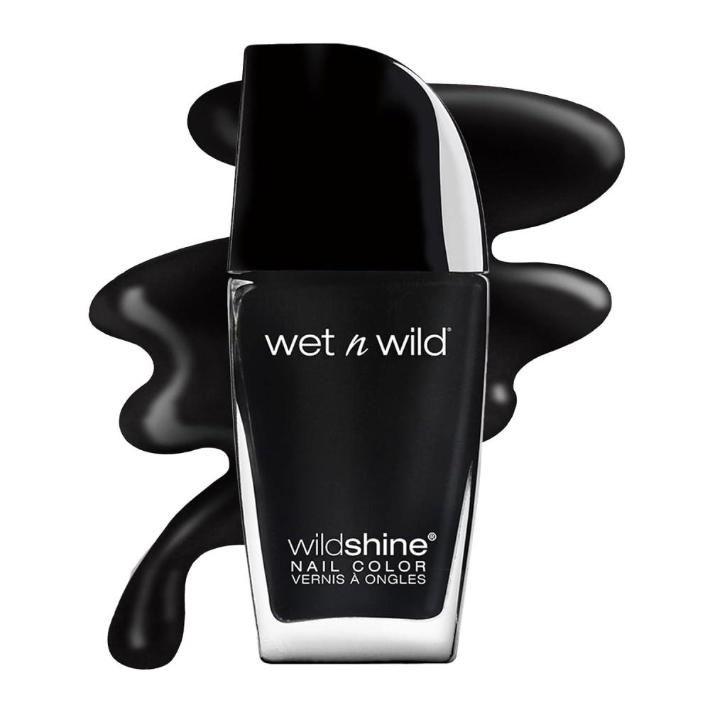 wet n wild Wild Shine Nail Polish, Clear Nail Protector(Black Crème)