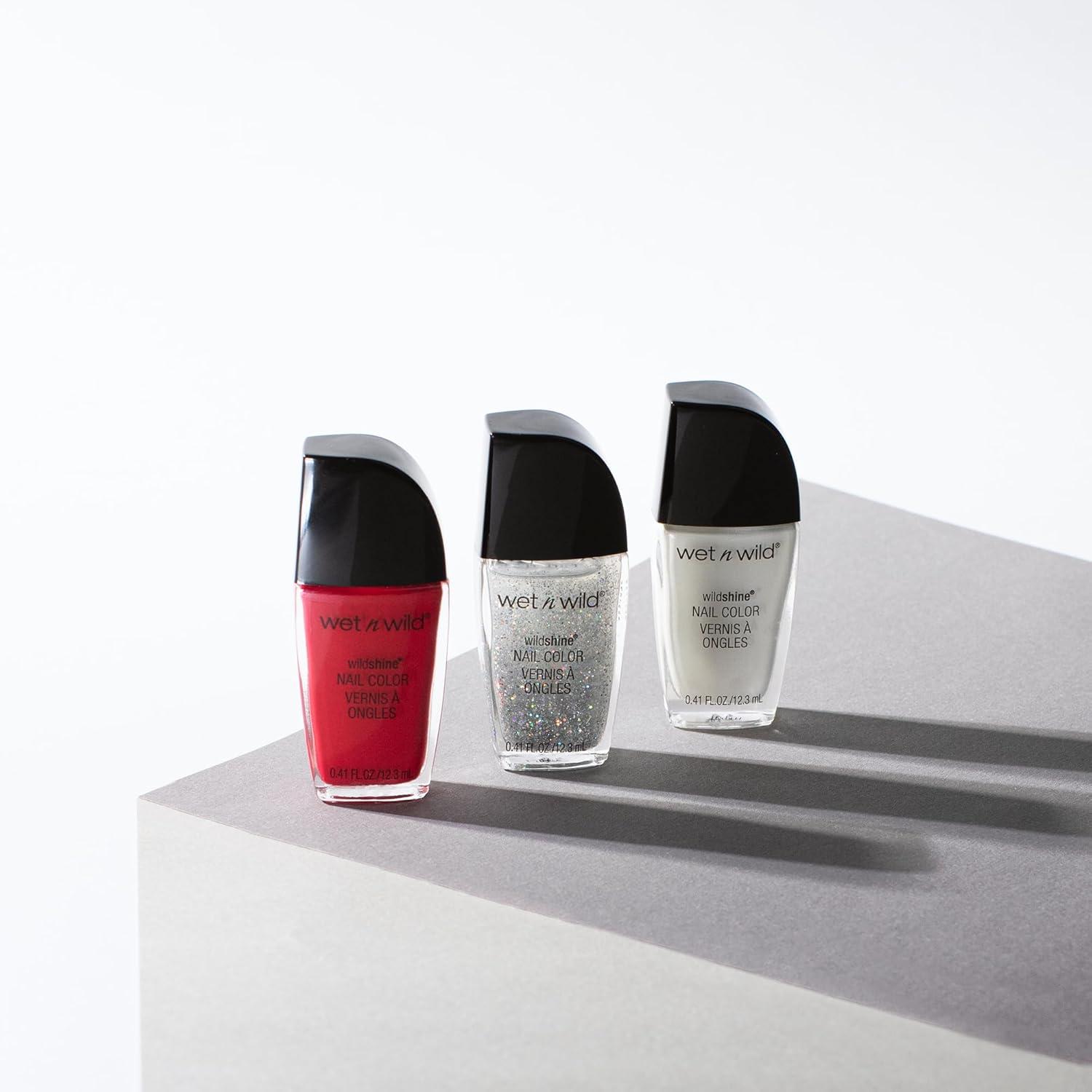 wet n wild Wild Shine Nail Polish, Clear Nail Protector(Burgundy Frost)