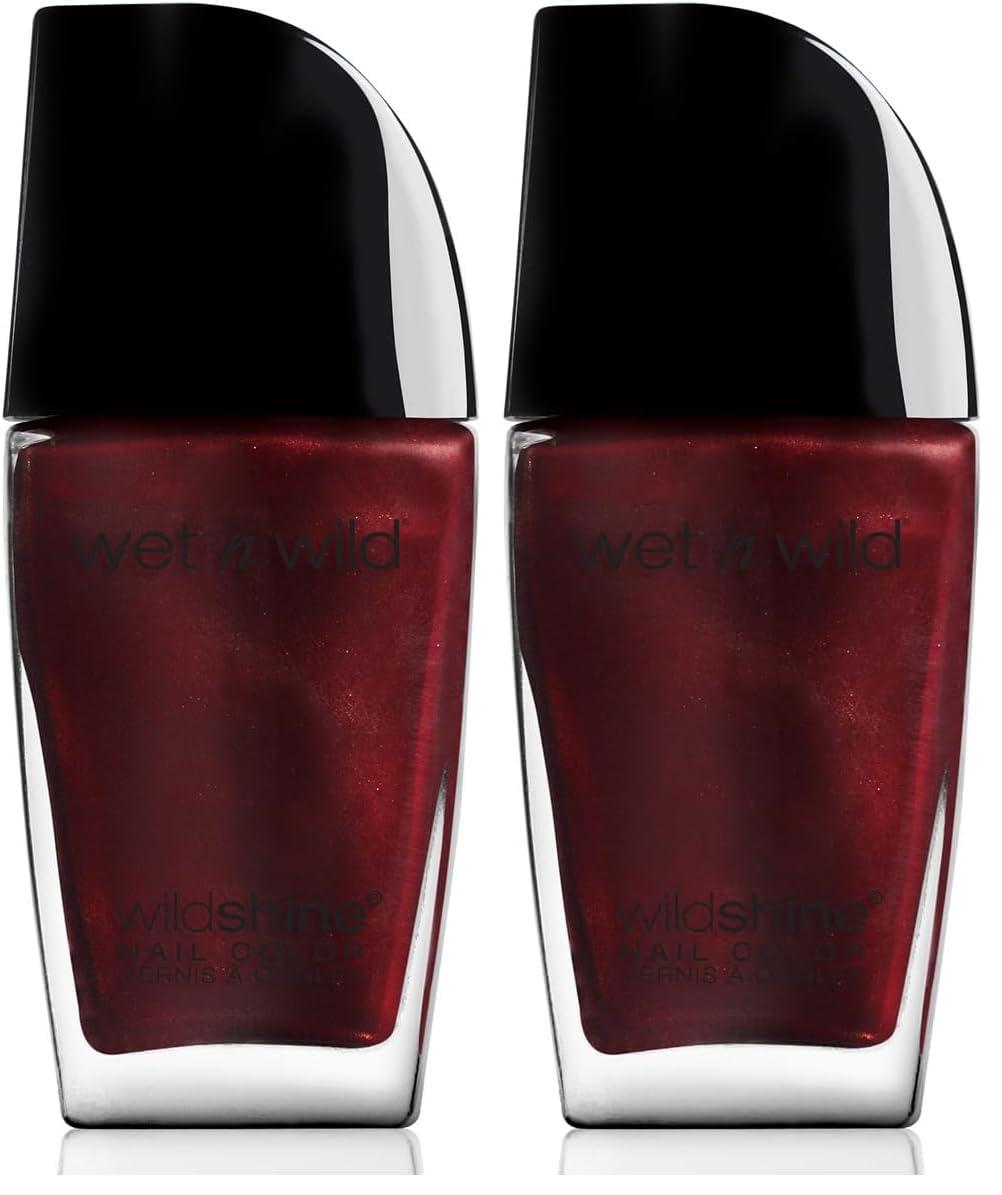 wet n wild Wild Shine Nail Polish, Clear Nail Protector(Burgundy Frost)