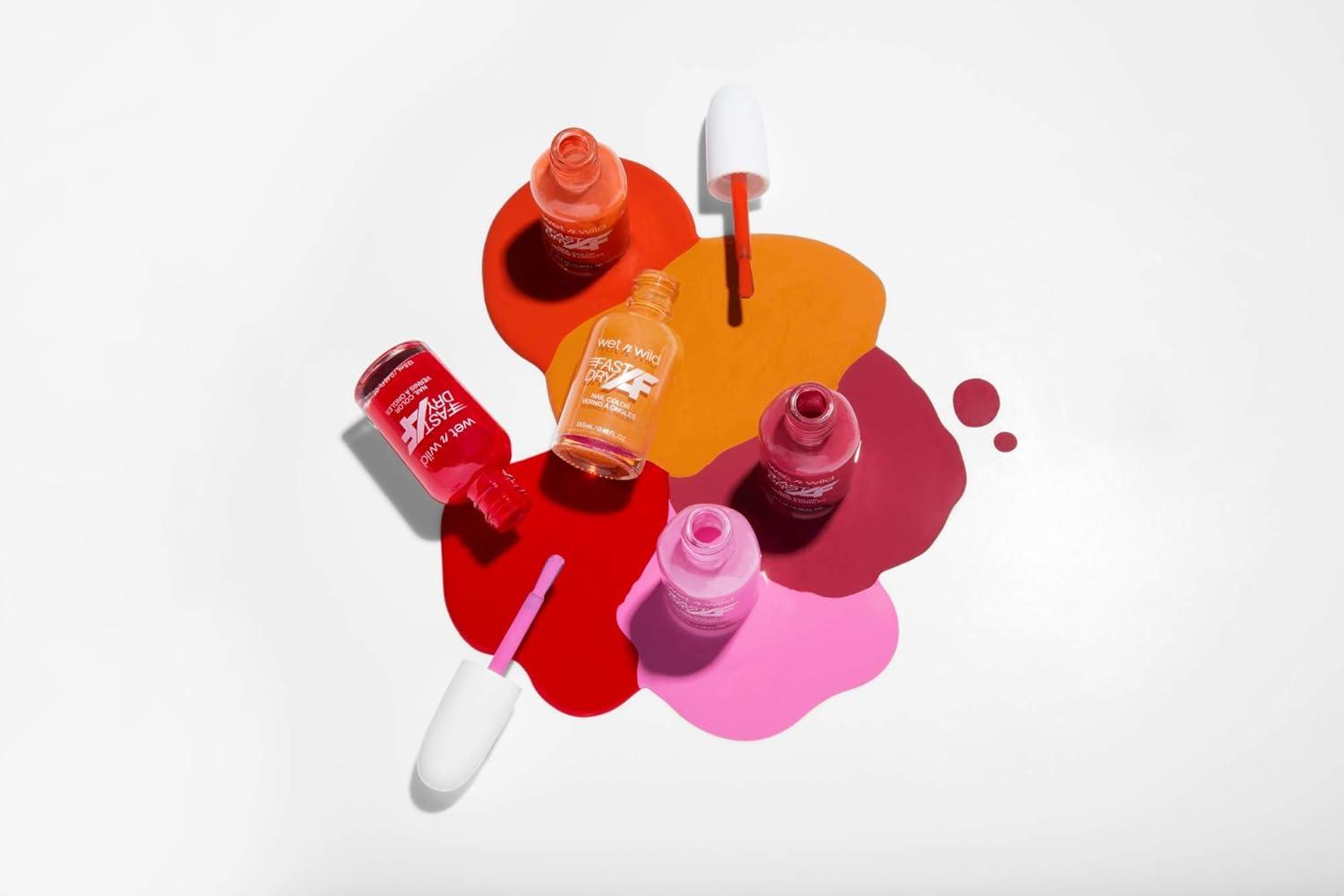 wet n wild Fast Dry AF Nail Polish, Quick 40 Second Dry Time, Long Lasting High-Shine – Red Light District(Heels On The Beach)
