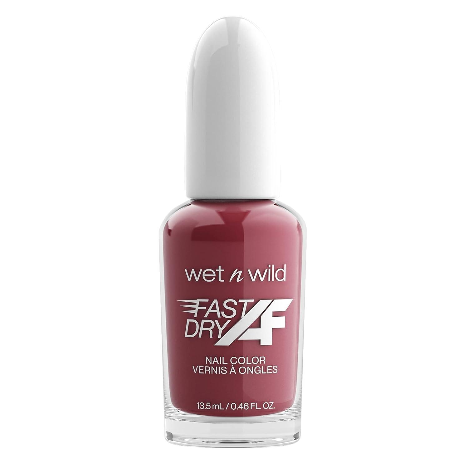 wet n wild Fast Dry AF Nail Polish, Quick 40 Second Dry Time, Long Lasting High-Shine – Red Light District(Happy Rosy Day)