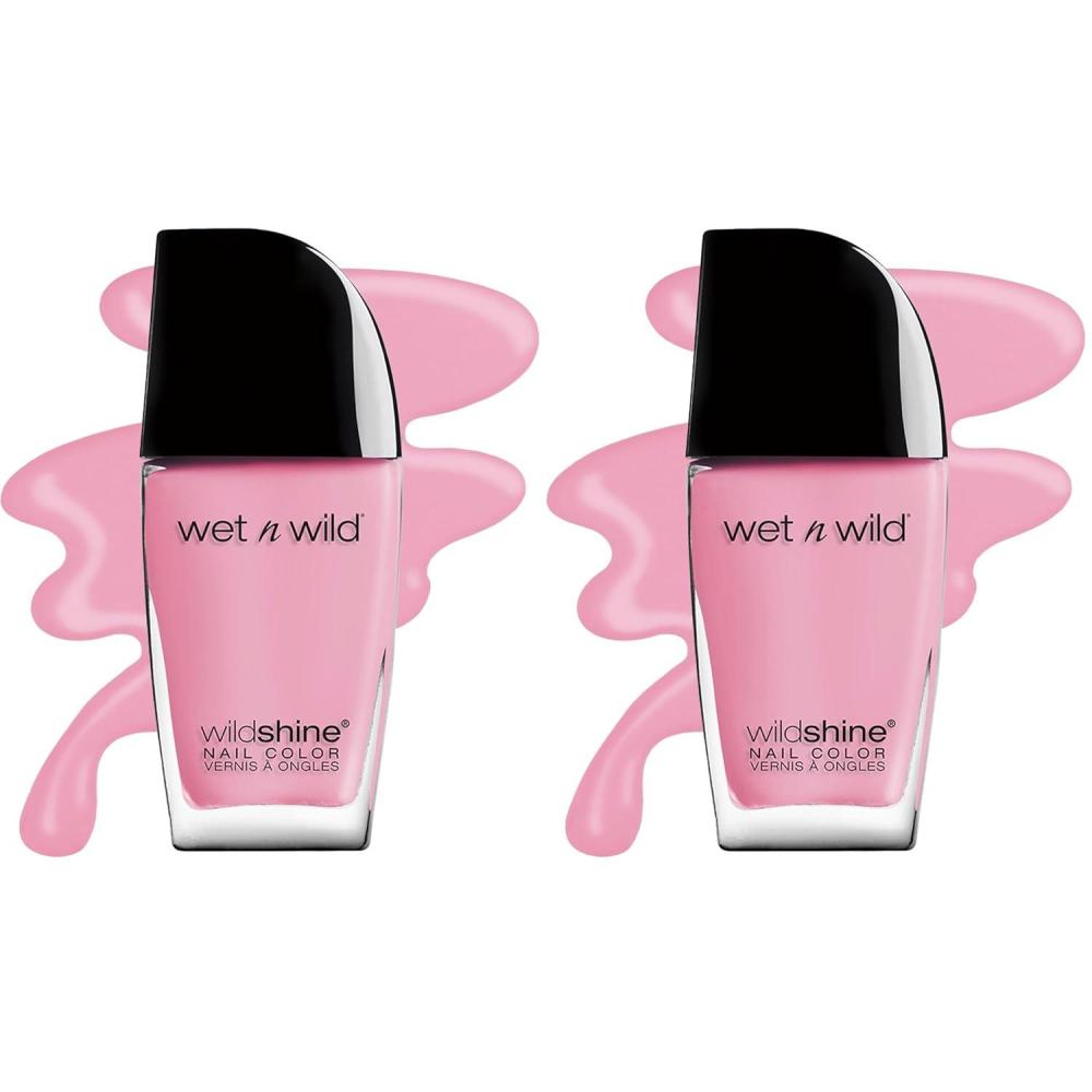 wet n wild Wild Shine Nail Polish, Clear Nail Protector(Tickled Pink (Carded))