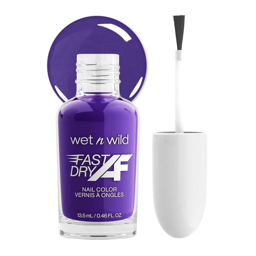 wet n wild Fast Dry AF Nail Polish, Quick 40 Second Dry Time, Long Lasting High-Shine – Red Light District(Married Into Royalty)
