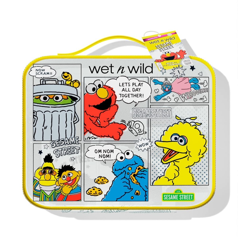 wet n wild Alice in Wonderland Makeup Bag, Limited Edition Collection Travel Pouch with Full-Zip Closure & Flexible Cotton Design(Sesame Street)