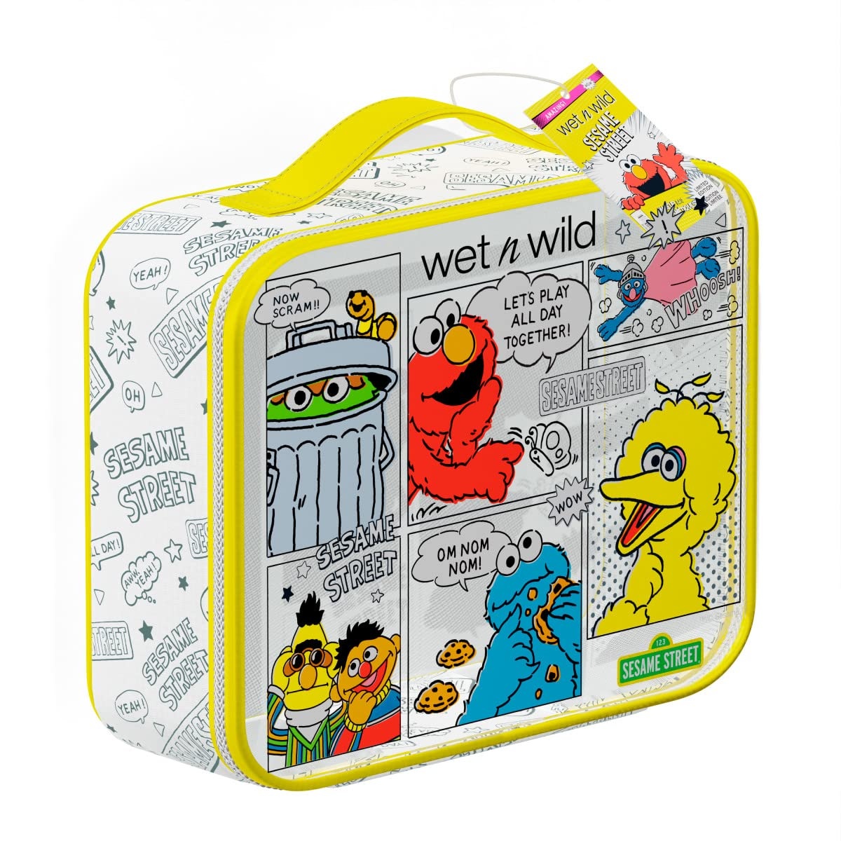 wet n wild Alice in Wonderland Makeup Bag, Limited Edition Collection Travel Pouch with Full-Zip Closure & Flexible Cotton Design(Sesame Street)
