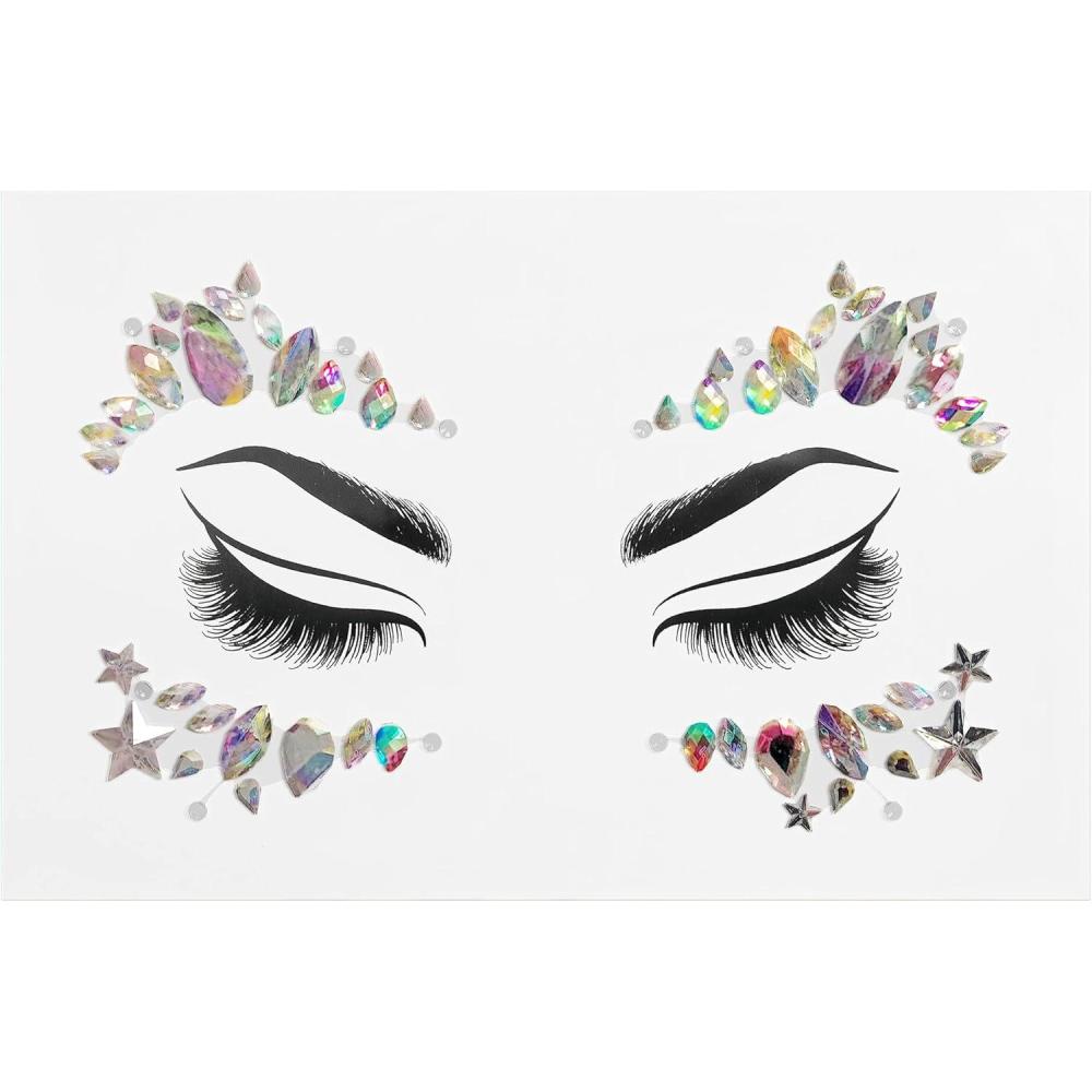 wet n wild Fantasy Makers Gem Face Mask, Face Crystals, Face Jewels, Face Gems, Face Gems, Rhinestone For Party, Fave, Festival, Dress Up, Temporary Tattoo Stickers, Cosmic Queen
