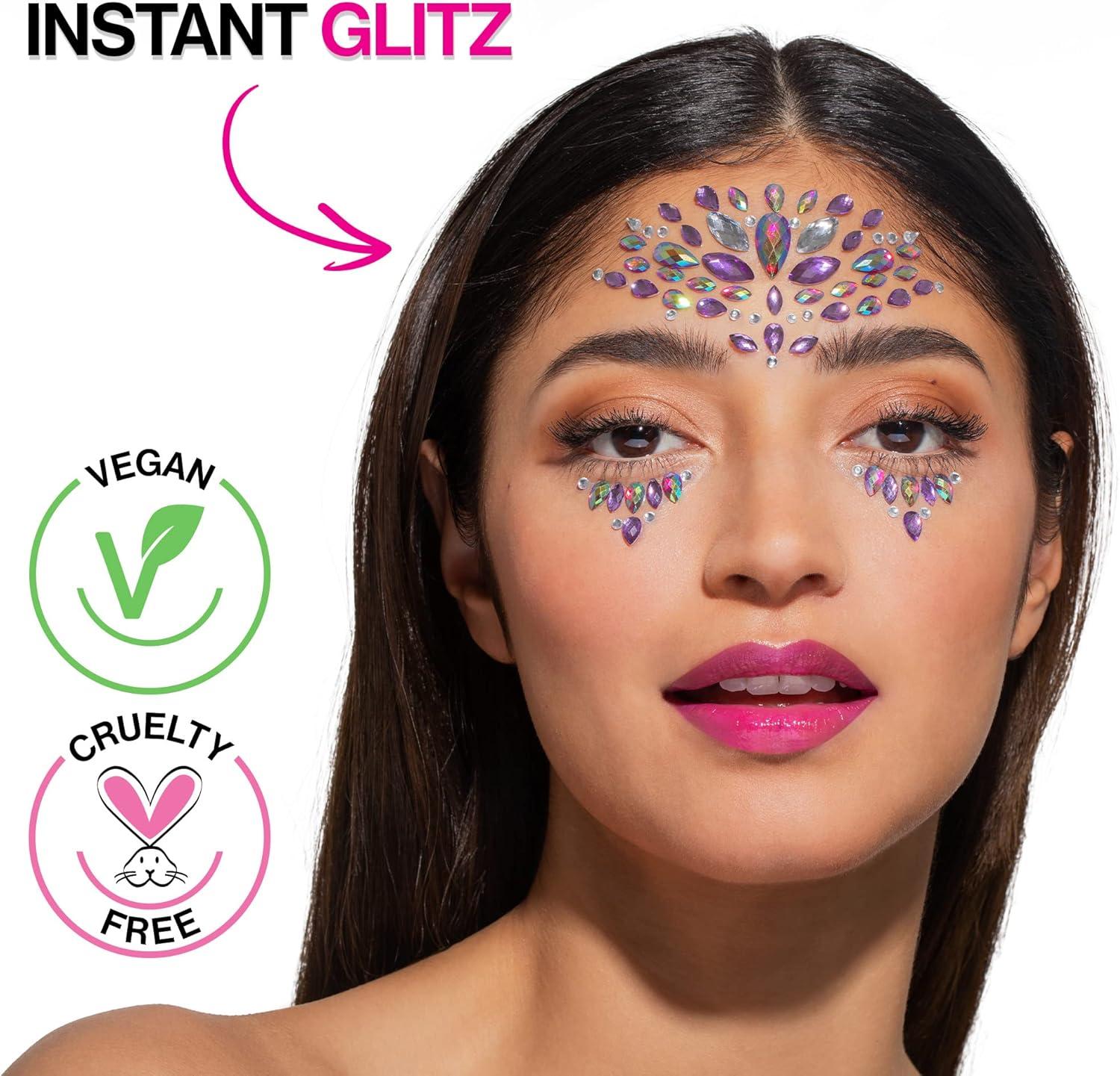 wet n wild Fantasy Makers Gem Face Mask, Face Crystals, Face Jewels, Face Gems, Face Gems, Rhinestone For Party, Fave, Festival, Dress Up, Temporary Tattoo Stickers, Cosmic Queen